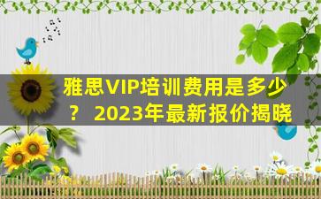 雅思VIP培训费用是多少？ 2023年最新报价揭晓